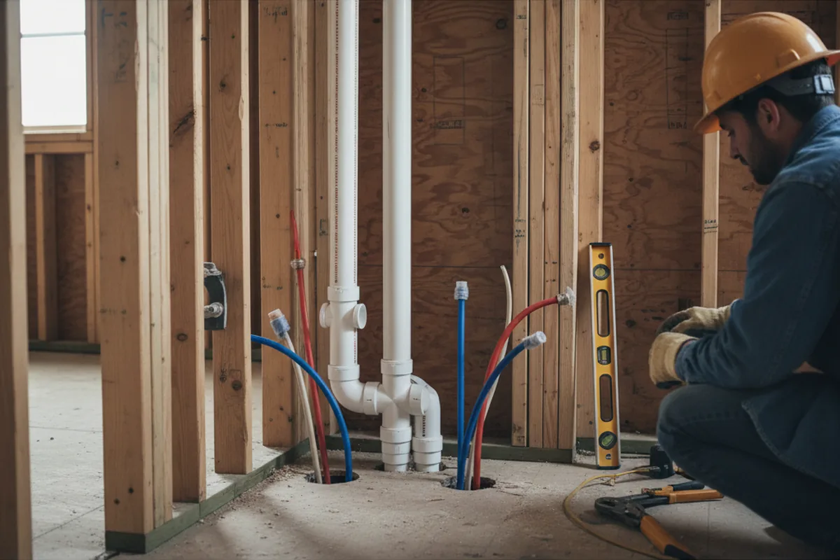 Drain and supply rough-in during Drain Cleaning in Ruby